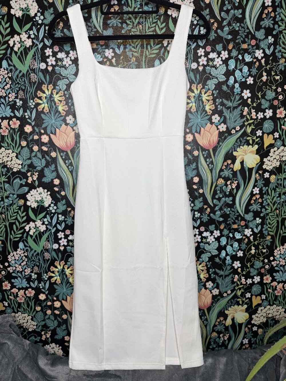 Showpo Mini Love Square Neck White Midi Dress